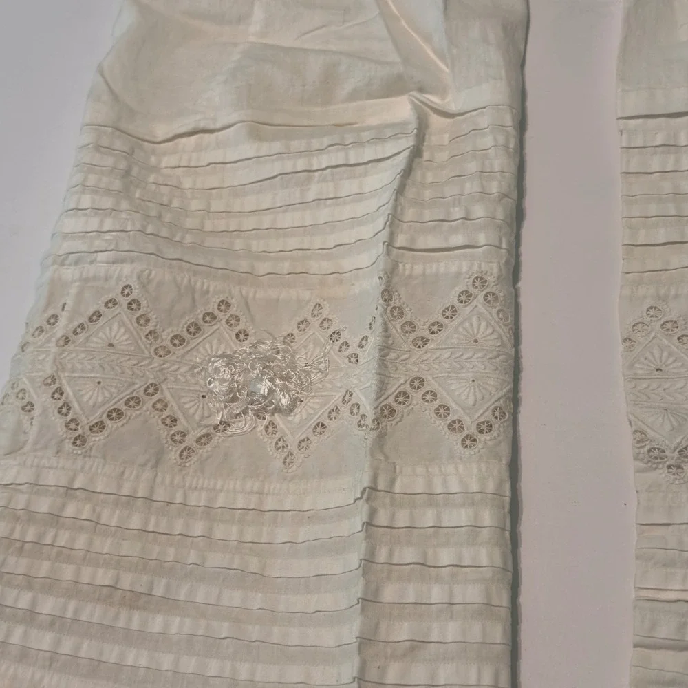Small Pillow Shams Unfinished White Fair Eyelet Pintuck DIY Project Cottagecore
